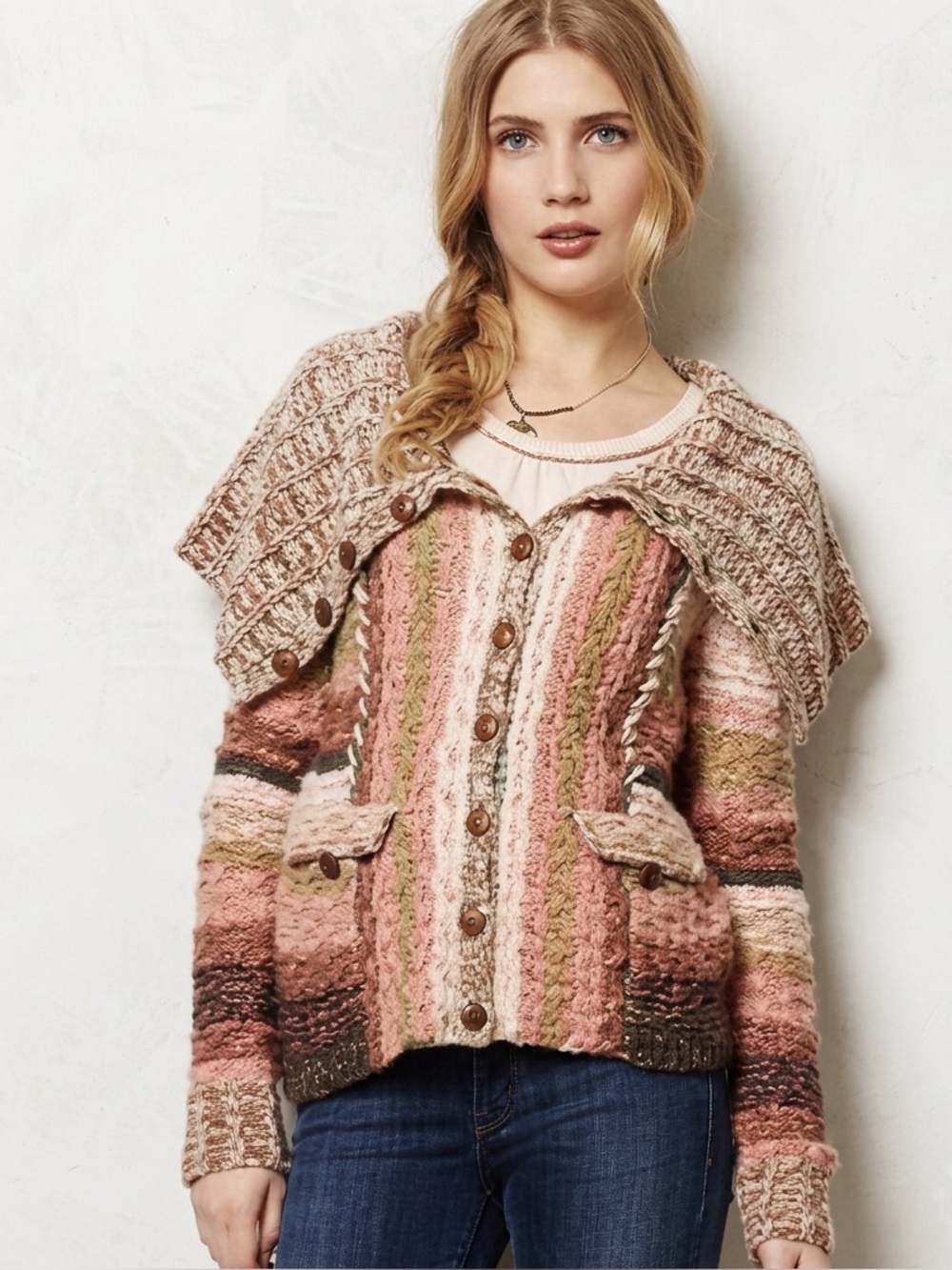 Anthropologie Sleeping in Snow Ouray Wool Blend Sweater size Small